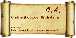 Ondrejkovics András névjegykártya